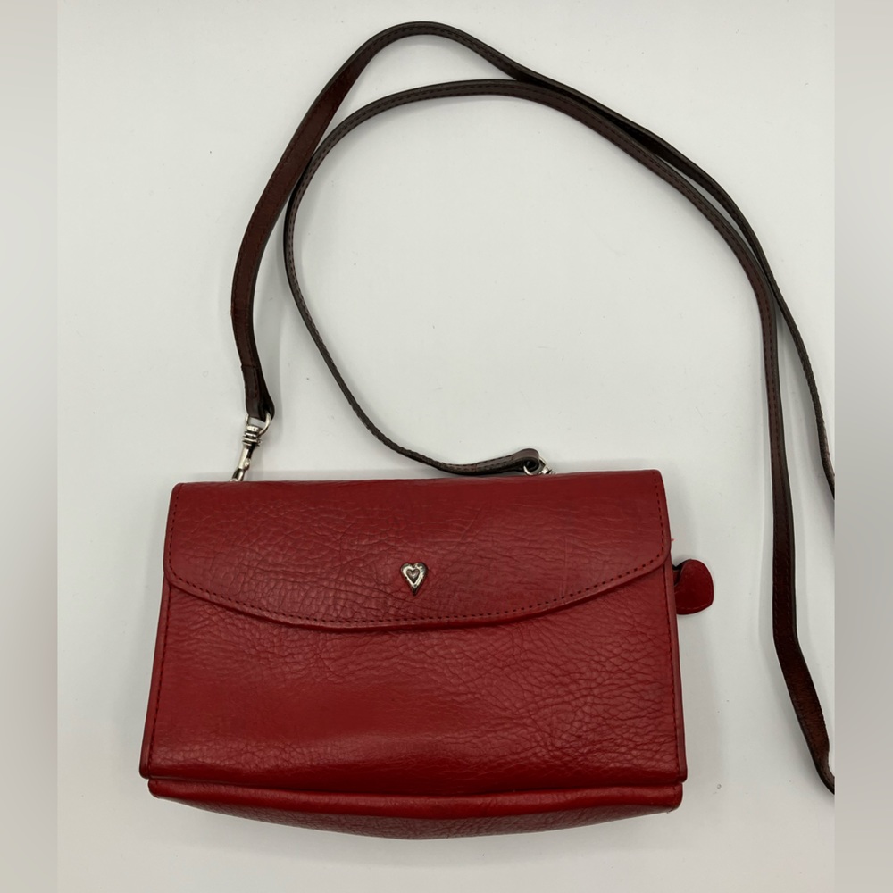 BRIGHTON Women's Crossbody Red Leather Small Purse/Shoulder Bag